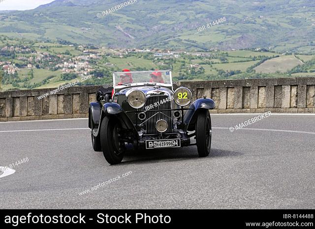 Mille Miglia 2014, No. 92 Lagonda M45 built in 1933 Vintage car race. San Marino, Italy, Europe