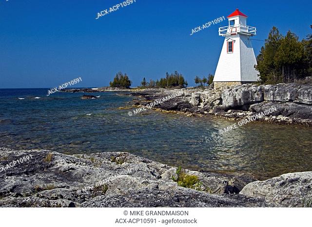 Lighthouse on Manitoulin Island, world's largest freshwater island, South Baymouth, Ontario, Canada