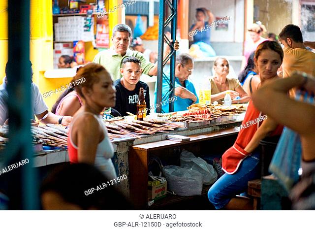 Popular restaurant, Fair of the Fish, Barão de São Domingos Collapse, Amazônia, Manaus, Amazonas, Brazil