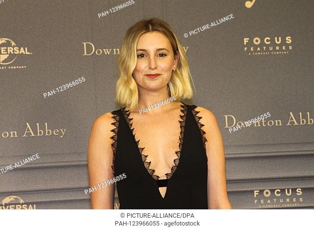 Laura Carmichael Actress and leading actress of the British TV series Downton Abbey at the Photocall for the film start in the cinema of the film Downton Abbey...