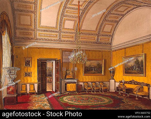 hau, edward petrovich - Interiors of the Winter Palace - The First Reserved Apartment. The Yellow Salon of Grand Princess Maria Nikolayevna -...