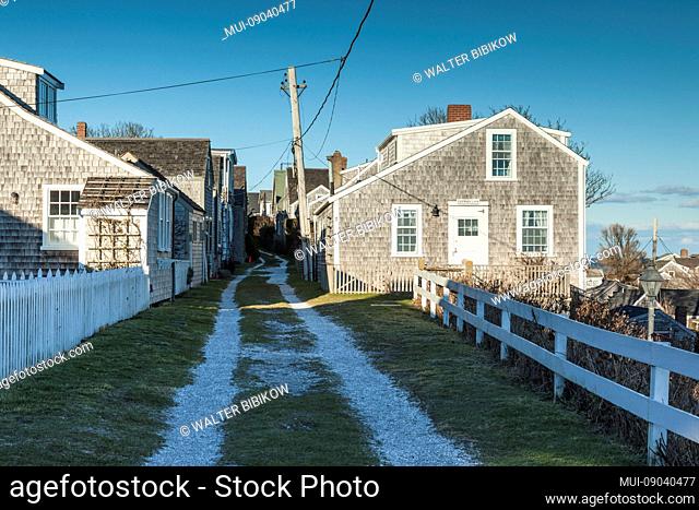 USA, New England, Massachusetts, Nantucket Island, Siasconset, village cottages