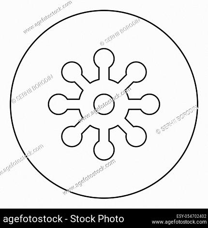 Virus Corona infaction Coronavirus COVID-19 Infection Virology icon in circle round outline black color vector illustration flat style simple image