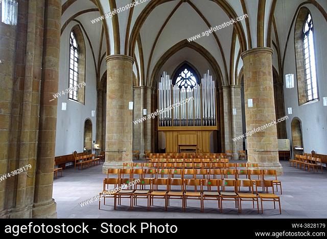 Protestant Neustädter Marienkirche from the 15th century - new organ, Bielefeld, North Rhine-Westphalia, Germany