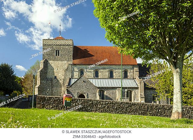 Spring afternoon at St Andrew's church in Steyning, West Sussex, England