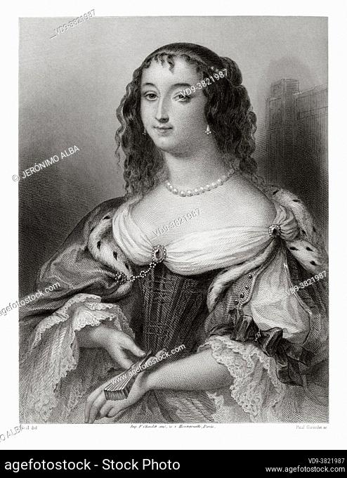 Portrait of Duchess of Orléans. Henrietta Anne of England (1644-1670) was the youngest daughter of King Charles I of England
