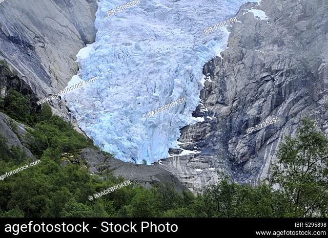 Briksdalsbreen glacier, glacier tongue, Briksdalen, Stryn, Sogn og Fjordane, Norway, Europe