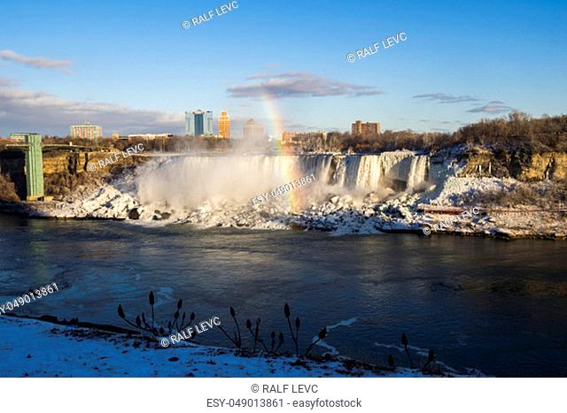 North America - United States - American Falls at the Niagara Falls with Rainbow