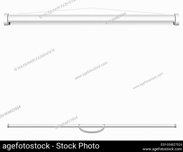 blank portable projection screen vector illustration isolated on white background