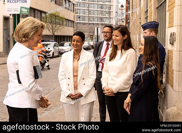 Queen Mathilde of Belgium and Minister for Development Cooperation Meryame Kitir pictured during a 'Sustainable Value Chains