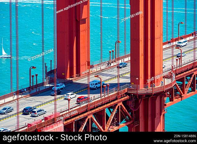Golden Gate Bridge, suspension bridge. The structure links the American city of San Francisco, California, the northern tip of the San Francisco Peninsula to...