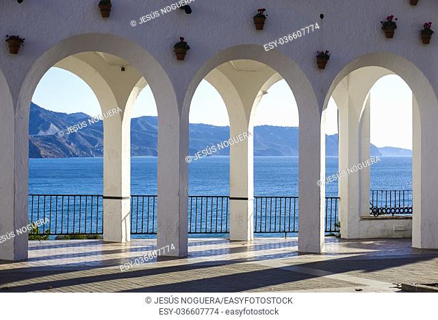 Arches on the balcony of europe in Nerja, Malaga