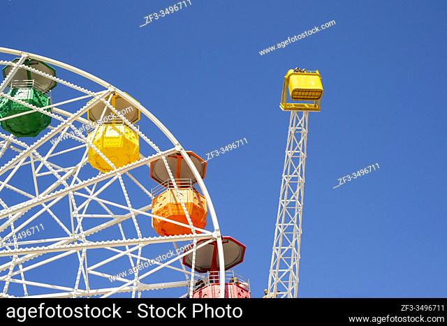 Big wheel, called The Giradabo, at the amusement park of Tibidabo in Barcelona, Catalonia. Spain