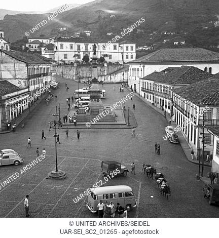 Platz Praça Tiradentes in Ouro Preto, Brasilien 1966. Plaza Praça Tiradentes in Ouro Preto, Brazil 1966