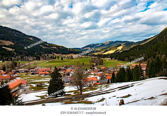 Beautiful mountain village in Bavaria, in southern Germany