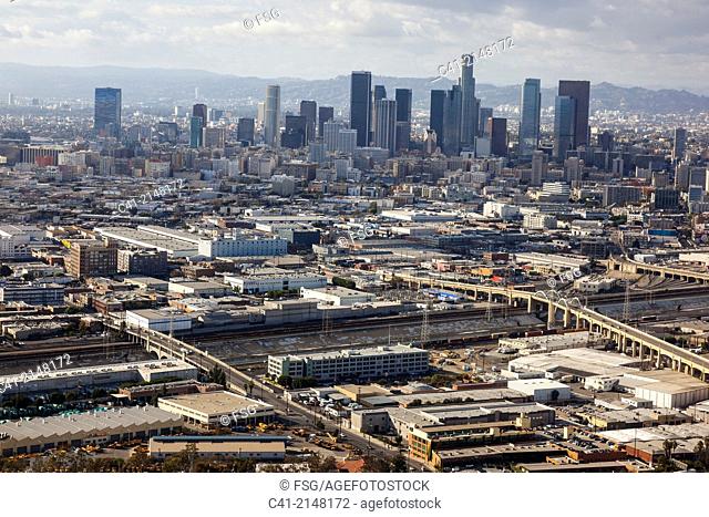 Aerial view of downtown Los Angeles. California, USA