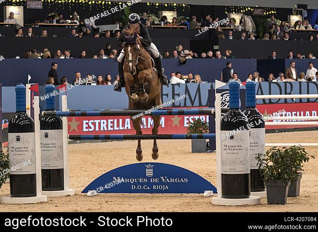 THE SPANISH JUMPING RIDER IVAN SERRANO SAEZ IN THE SELECTION TEST OF "" THE GRAND PRIZE CITY OF MADRID"" LONGINES FEI JUMPING WORLD CUP IMHW 2023 CSI 5*-W 160...