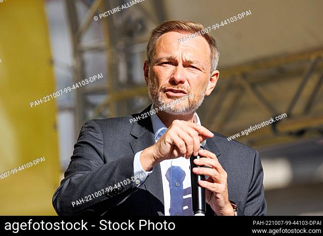 07 October 2022, Lower Saxony, Brunswick: Christian Lindner, Federal Minister of Finance and Federal Chairman of the FDP