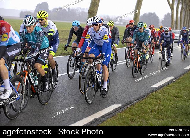 Belgian Yves Lampaert of Deceuninck - Quick-Step (C) pictured in action during the second stage of the 78th edition of Paris-Nice cycling race, 166