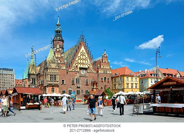 Old Town Hall on Market Square in the Old Town of Wroclaw - Poland. Caution: For the editorial use only. Not for advertising or other commercial use!