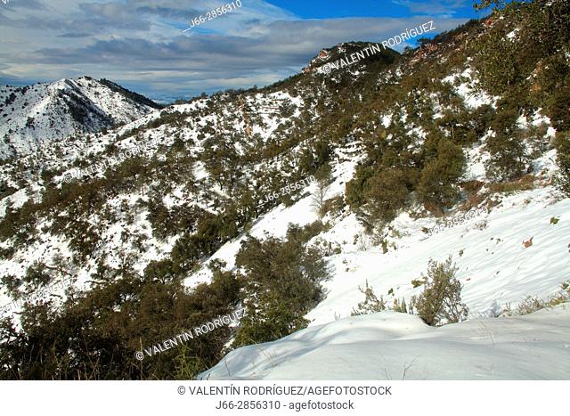 Winter landscape under the Espadán peak. Natural park Sierra Espadán. Castellón