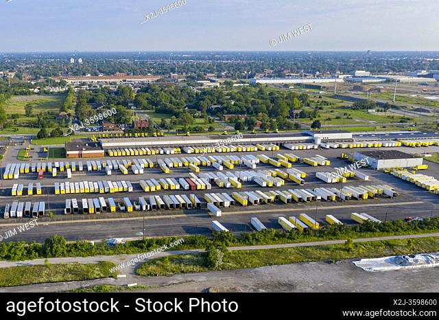 Detroit, Michigan - The Central Transport truck terminal, owned by the late Detroit billionnaire Manual ""Matty"" Maroun