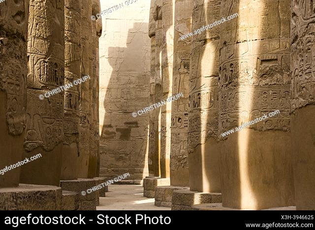 Great Hypostyle Hall in the Precinct of Amon-Re, Karnak Temple Complex, Luxor, Egypt, Northeast Africa