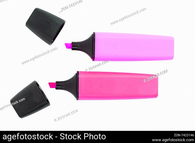 Collection of highlighters isolated over a white background