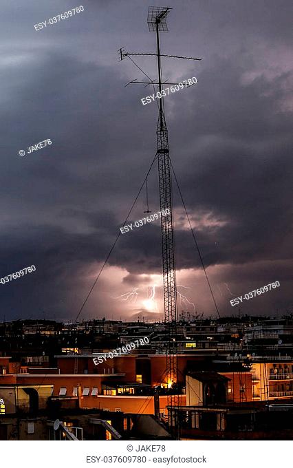 A lightning storm over Rome
