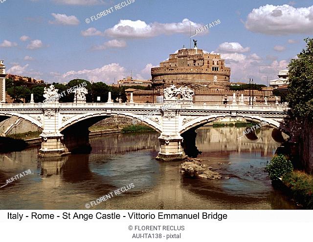 Italy - Rome - St Ange Castle - Vittorio Emmanuel Bridge