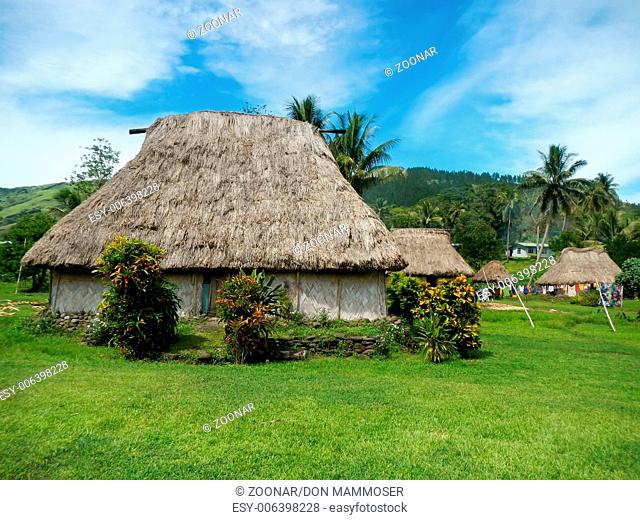 Traditional house of Navala village, Viti Levu isl