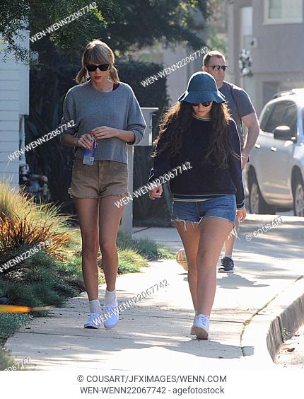Taylor Swift and best pal Lorde goes for a hike in Beverly Hills. The singers chit chatted through the trails and was followed closely by their bodyguards