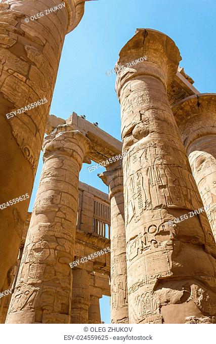 Ancient ruins of Karnak temple in Egypt in the summer of 2012