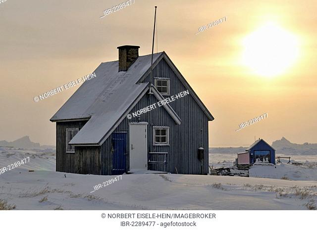 Wooden house, Rodebay, Ilulissat, Greenland, Arctic North America