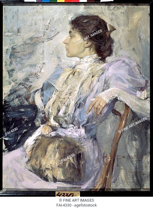 Female portrait. Feshin, Nikolai Ivanovich (1881-1955). Oil on canvas. Russian Painting, End of 19th - Early 20th cen. . 1908