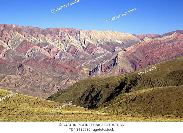 Hornocal, Jujuy, Argentina. The Serranía del Hornocal is a geological formation that stands out for its different shades of colors
