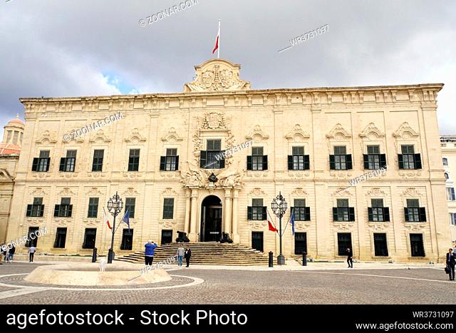 Palast Auberge de Castille et Léon, früher Ritter-Herberge, heute Sitz des Premierministers, Valletta, Malta