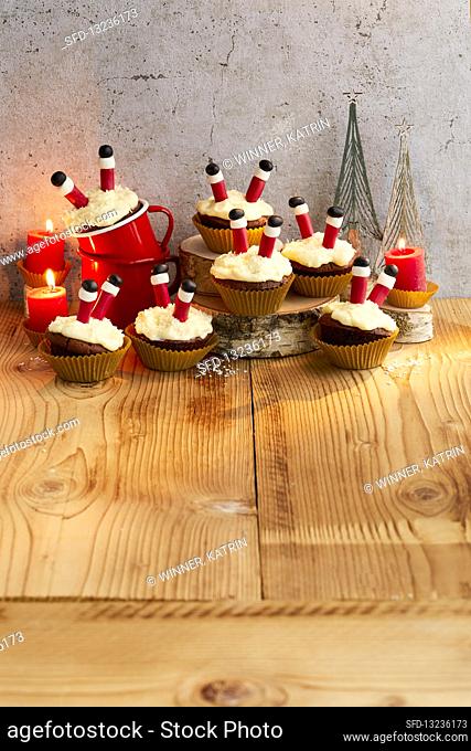 Santa Claus cupcakes