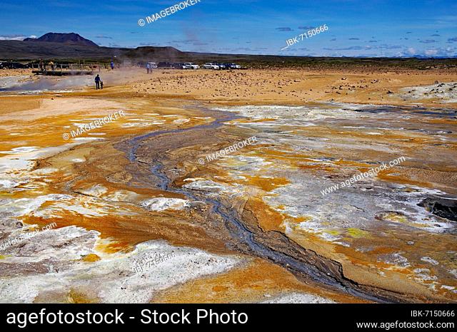 Geothermal fields in different colours, volcanism, high temperature area, Namaskard, Myvatn, Iceland, Europe
