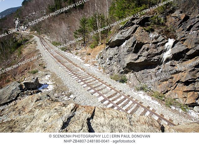 Crawford Notch State Park - Looking east from the “The Gateway” along the Maine Central Railroad in the White Mountains, New Hampshire USA