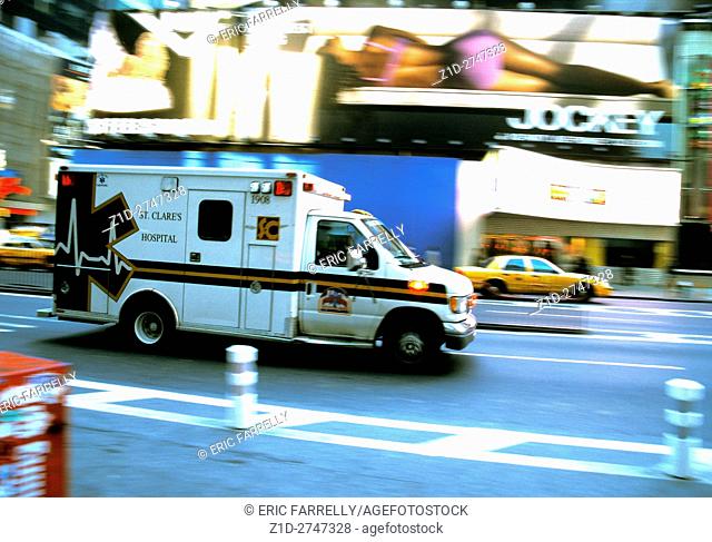 American ambulance on 5th Avenue New York City