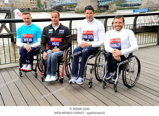 London Marathon 2017 - Elite Wheelchair Athletes - Photocall Featuring: Marcel Hug, David Weir, Ernst Van Dyk, Kurt Fearnley Where: London