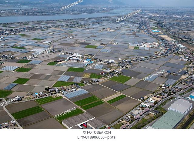 Kisogawa and Fields, Aerial view