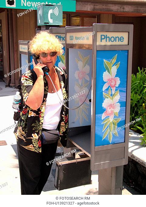 Big Island, Island of Hawaii, HI, Hawaii, Kona International Airport at Keahole, telephone booths