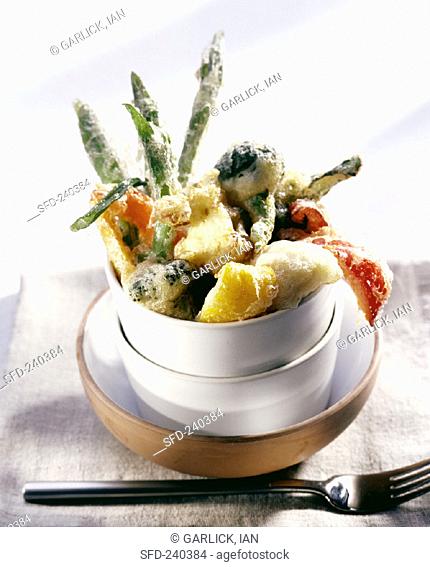 Deep-fried vegetables in batter (Fritto misto)