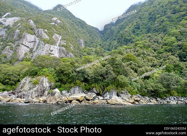 Natural scenery around Milford Sound at the South Island of New Zealand