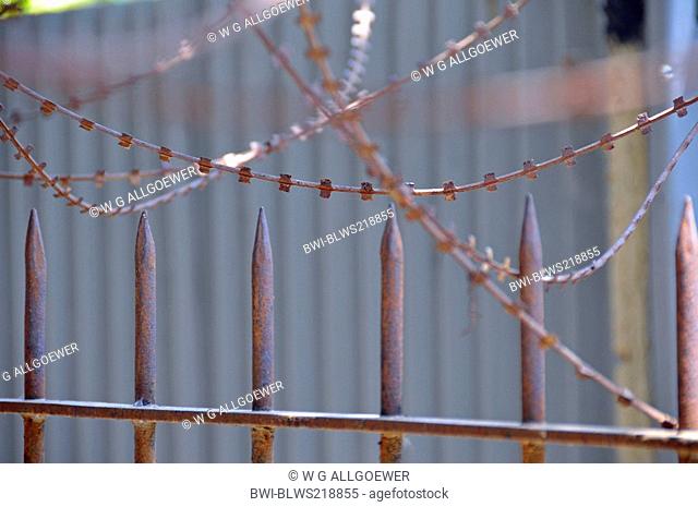 barbed wire and iron spikes, Tuol Sleng Genocide Museum, Cambodia, Phnom Penh