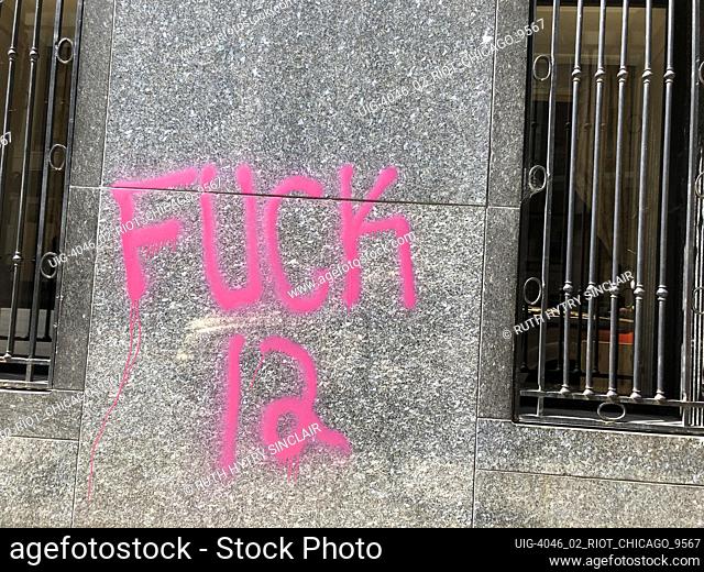 F 12, Graffiti on wall, aftermath of George Floyd Protest, Chicago, Illinois