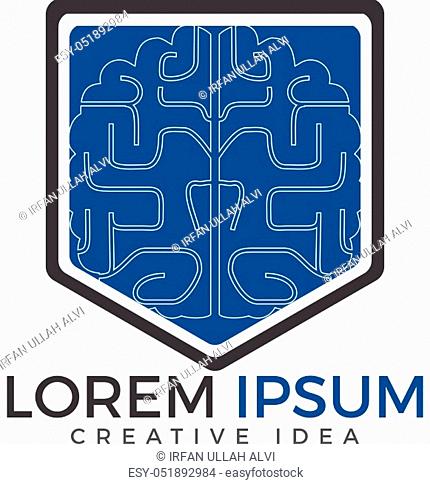 Brainstorm power thinking brain Logotype icon