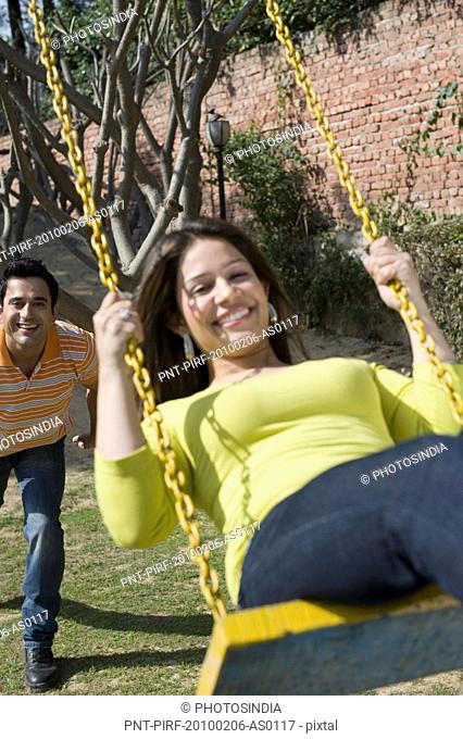 Couple enjoying in a park